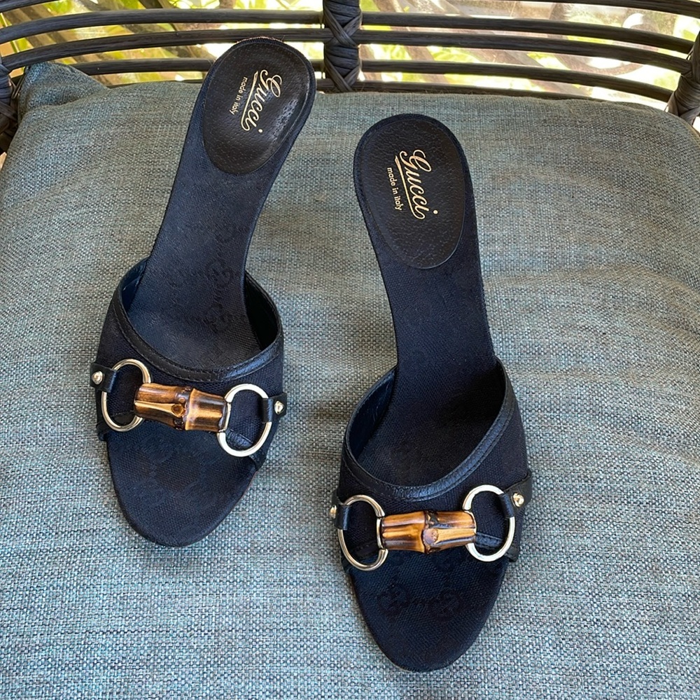 Gucci black bamboo heels